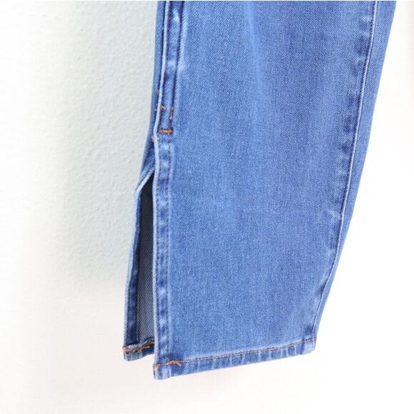 Madewell Size 26 11" High-Rise Roadtripper Supersoft Jeans Slit Hem Blue - Picture 5 of 10